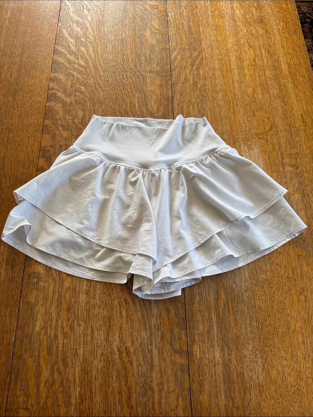 Women’s Layered Ruffle Skort Shorts - Light Grey